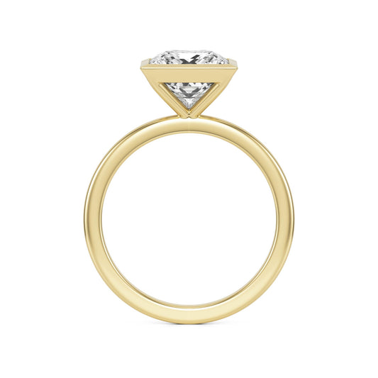 Princess Diamond Bezel 14K Yellow Gold