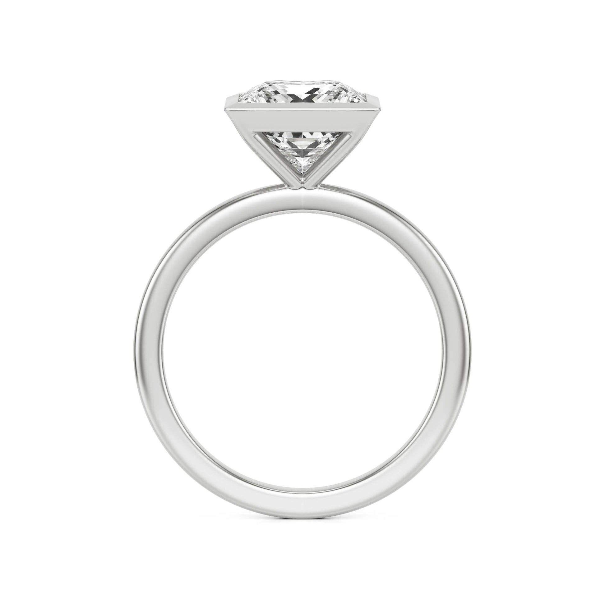 Princess Moissanite Bezel Platinum
