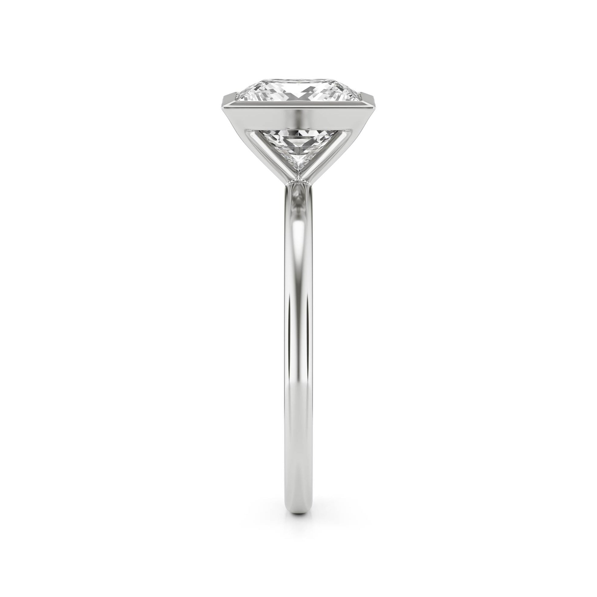 Princess Moissanite Bezel Platinum