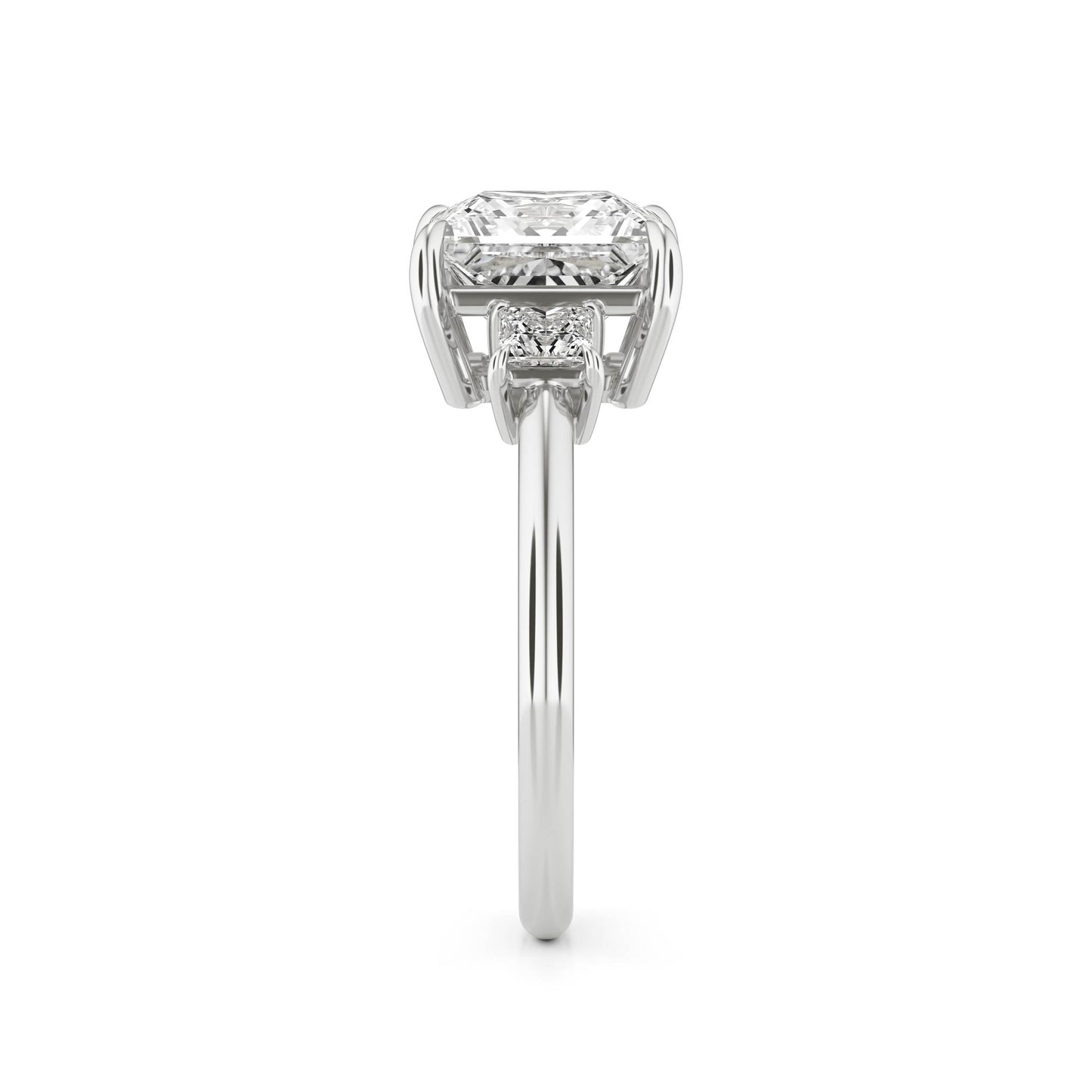 Princess Moissanite Trio Platinum