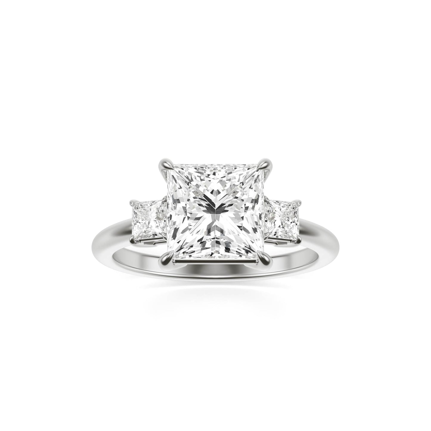 Princess Moissanite Trio Platinum
