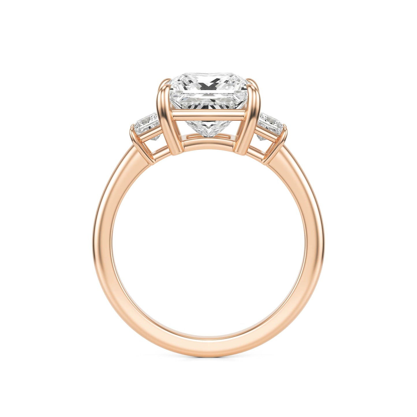 Princess Moissanite Trio 14K Rose Gold