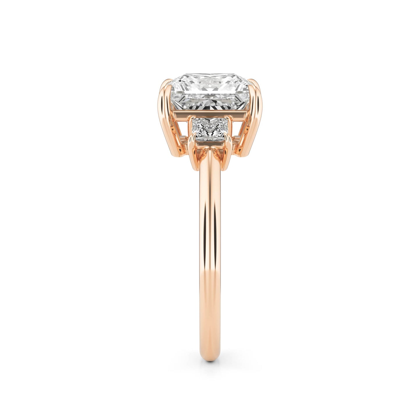 Princess Moissanite Trio 14K Rose Gold