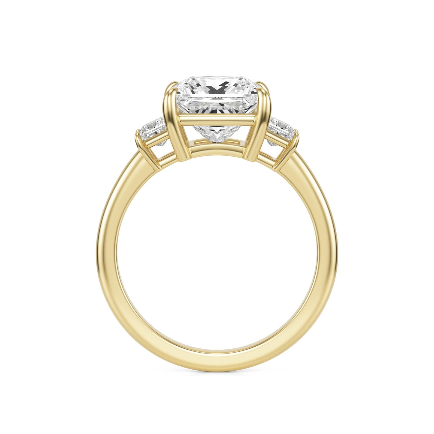 Princess Moissanite Trio 14K Yellow Gold