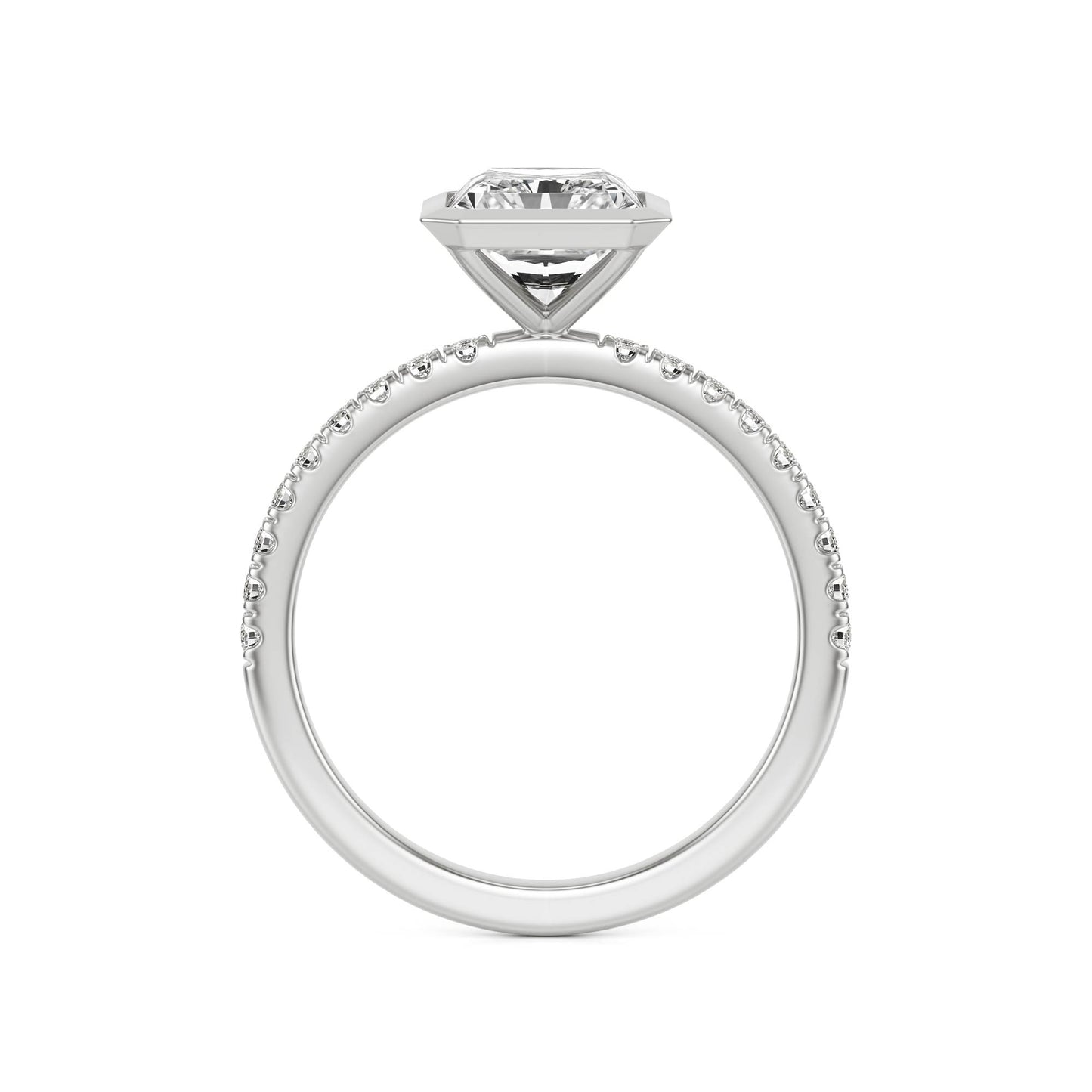 Radiant Diamond Bezel Pave Platinum