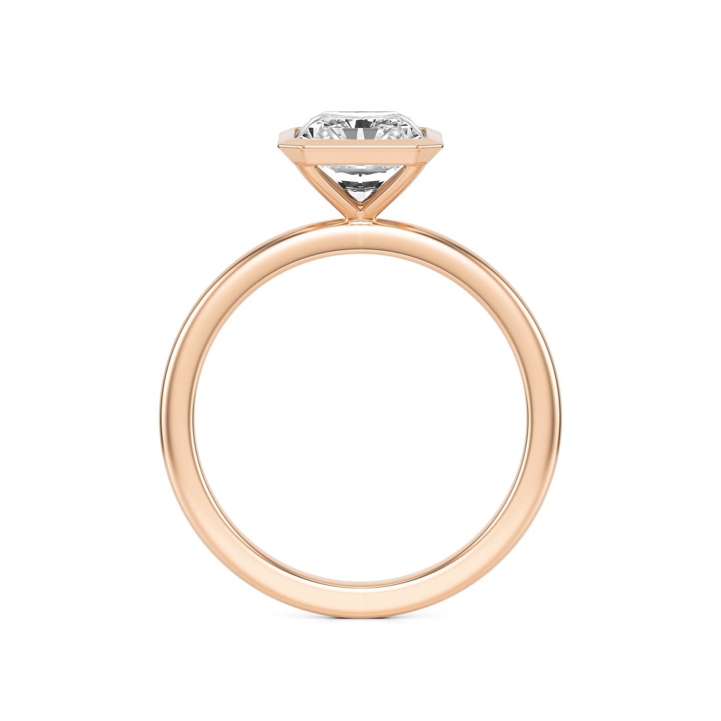 Radiant Diamond Bezel 14K Rose Gold
