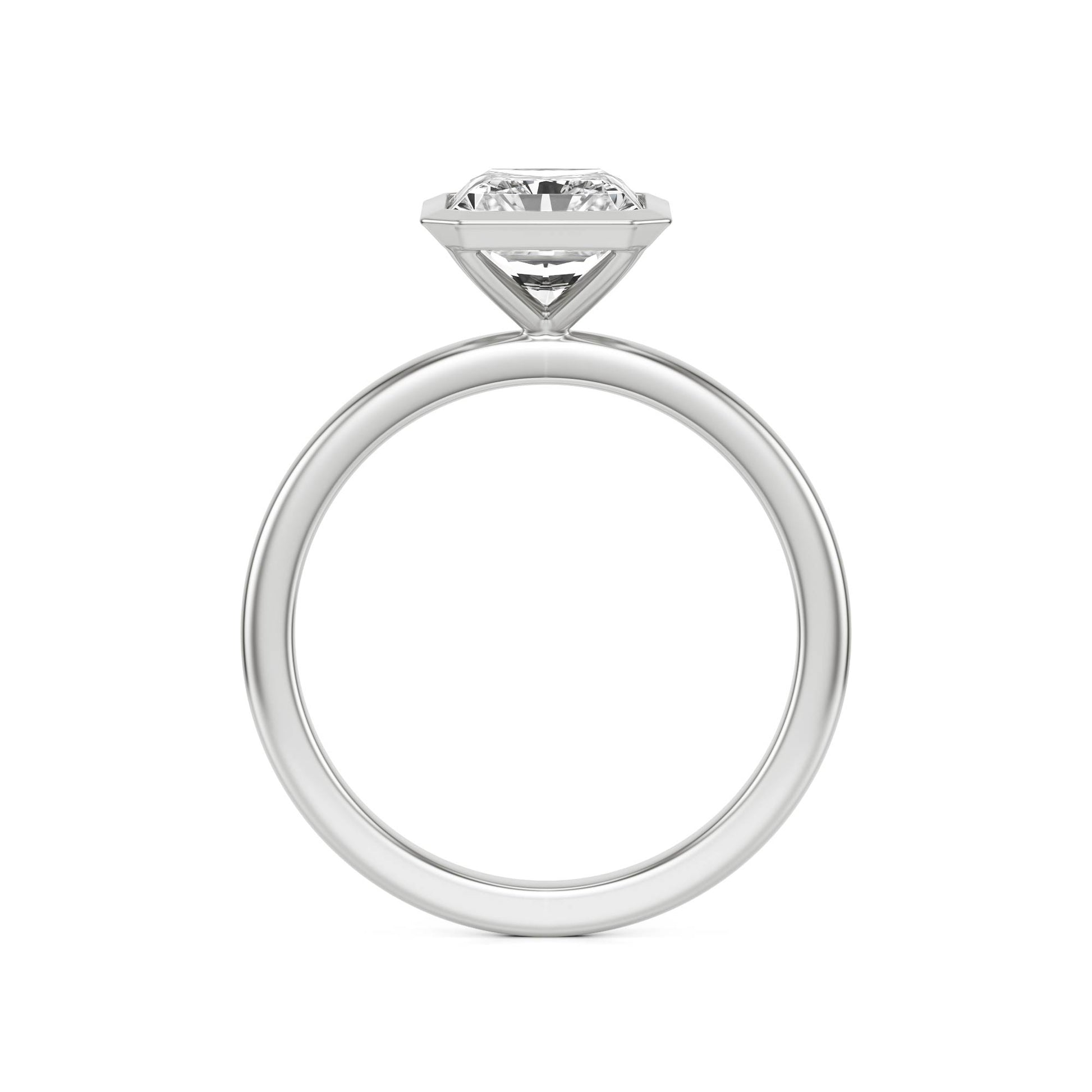 Radiant Moissanite Bezel Platinum