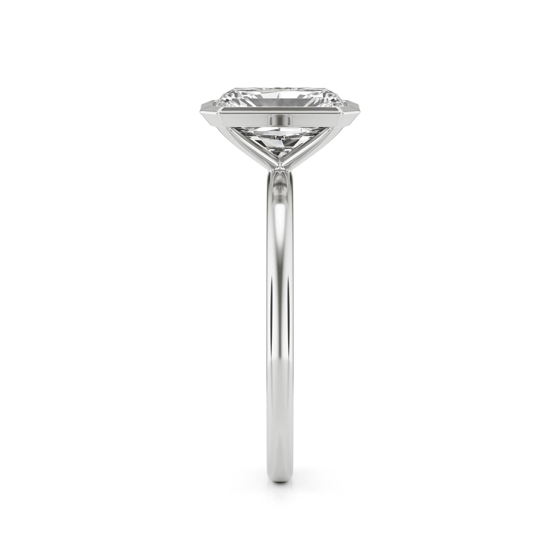 Radiant Moissanite Bezel Platinum