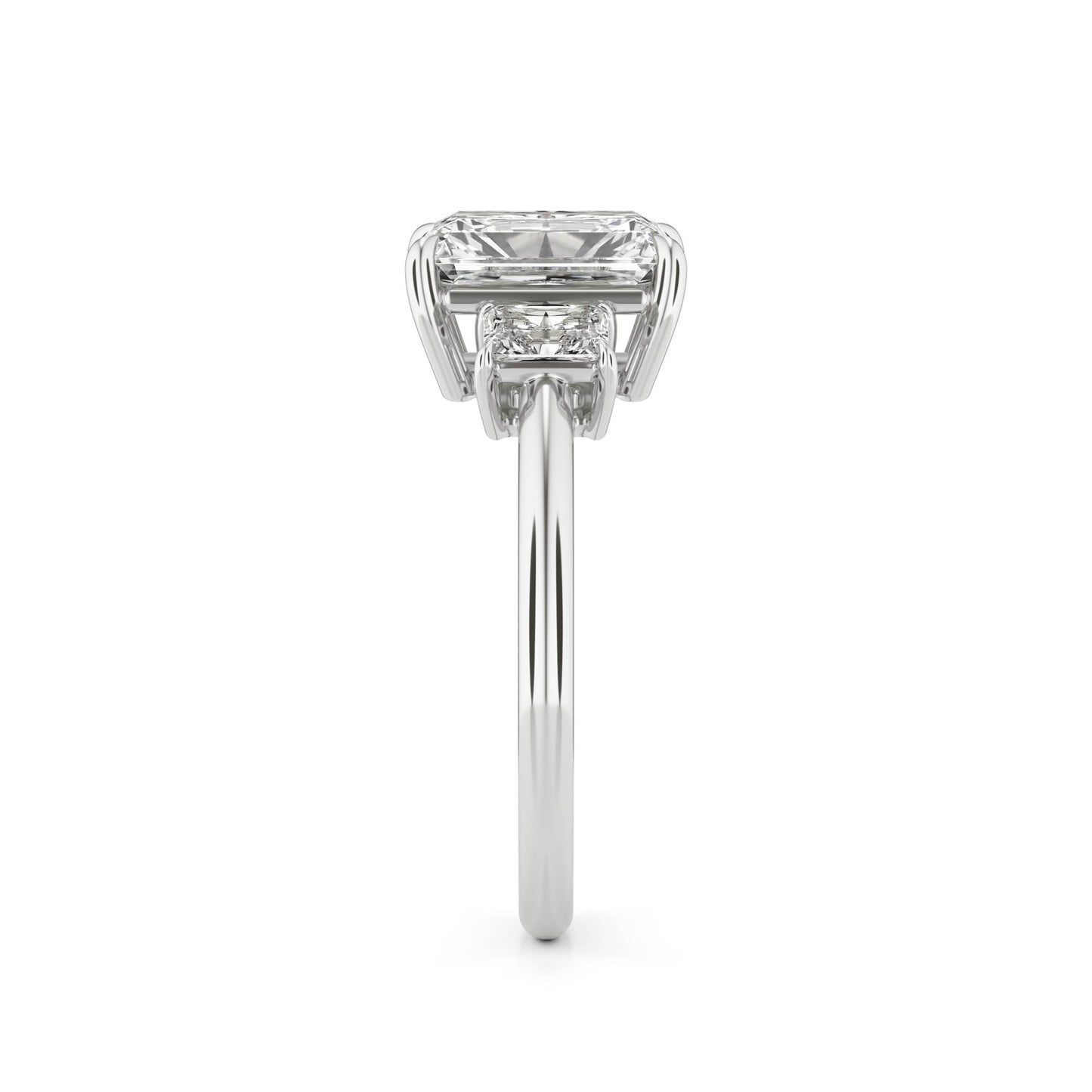 Radiant Moissanite Trio Platinum
