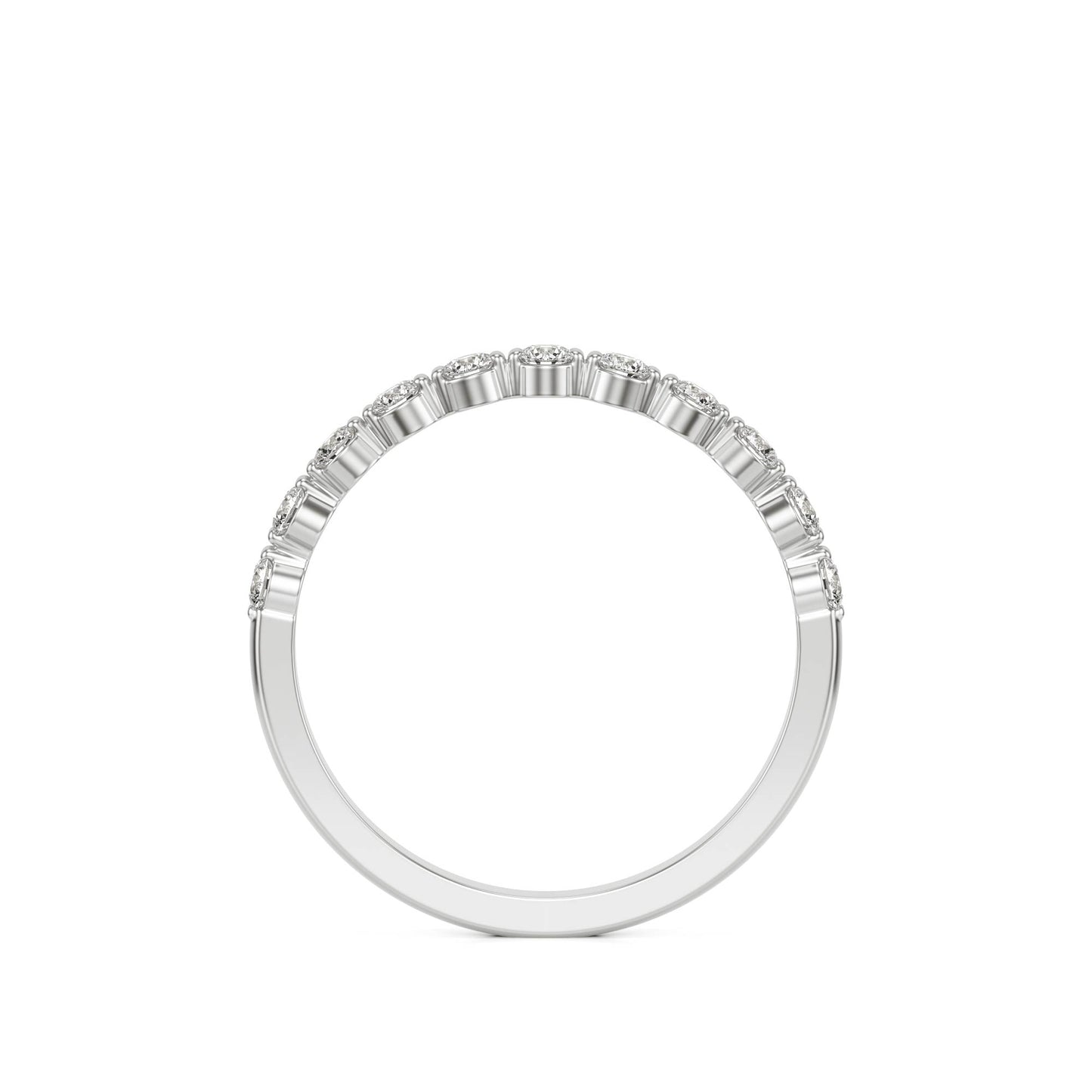 Round Bubble Ring 14k white gold