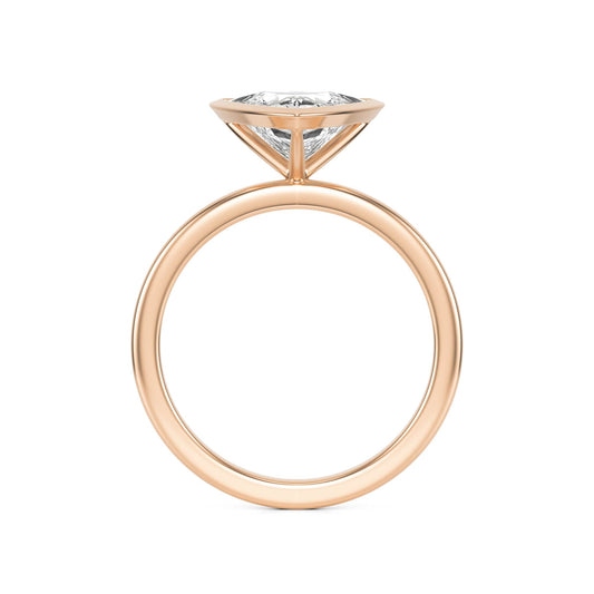 Trillion Diamond Bezel 14k Rose Gold
