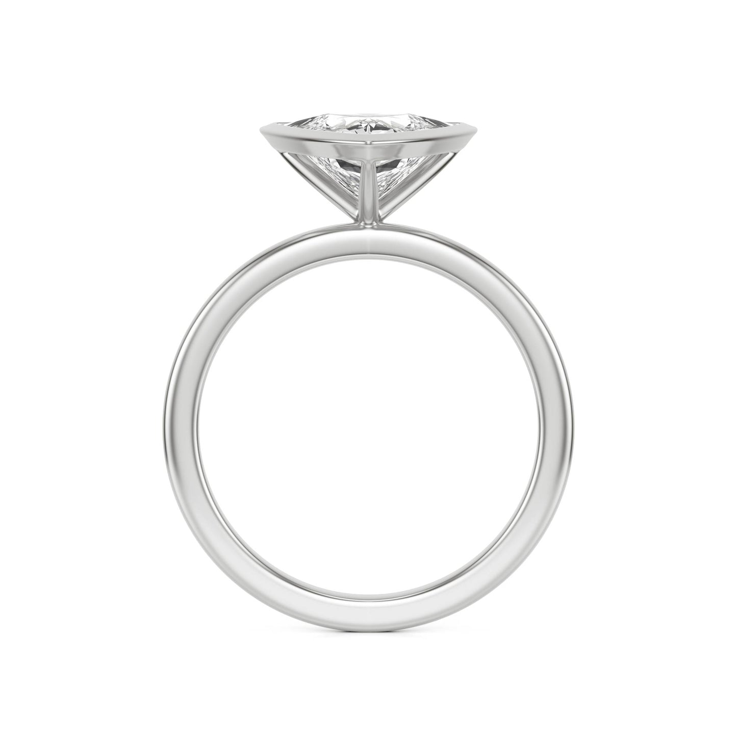 Trillion Moissanite Bezel Platinum