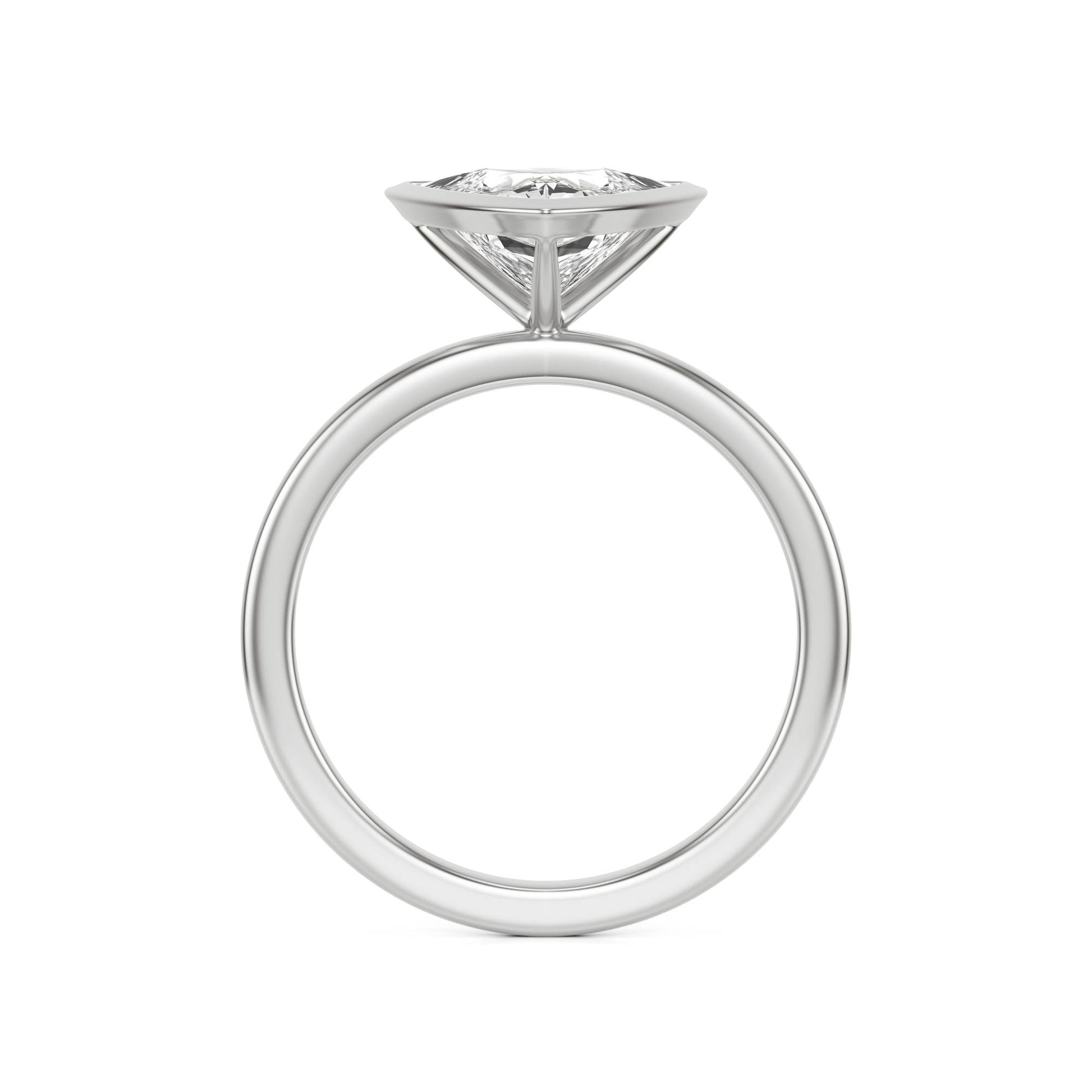 Trillion Moissanite Bezel Platinum