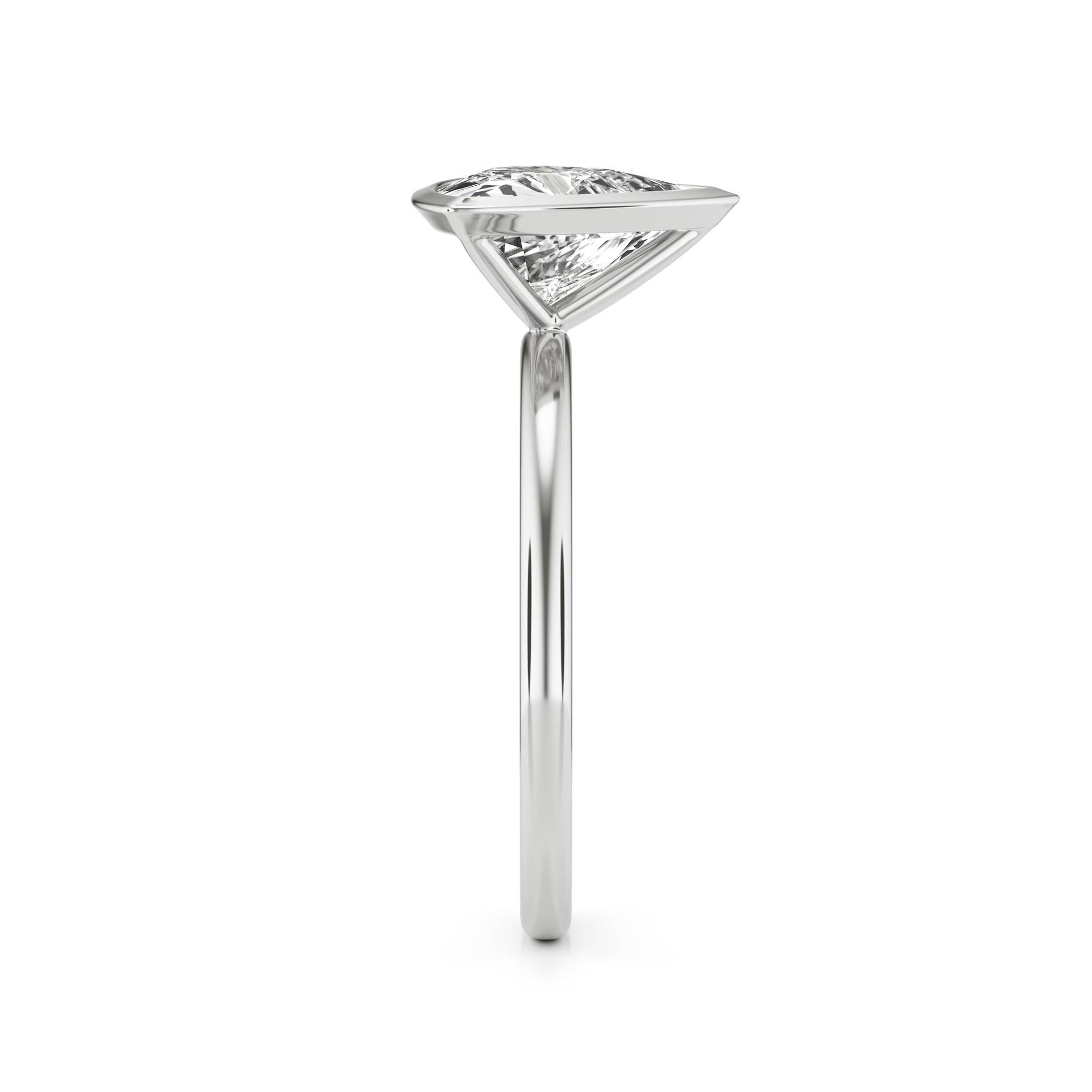 Trillion Moissanite Bezel Platinum