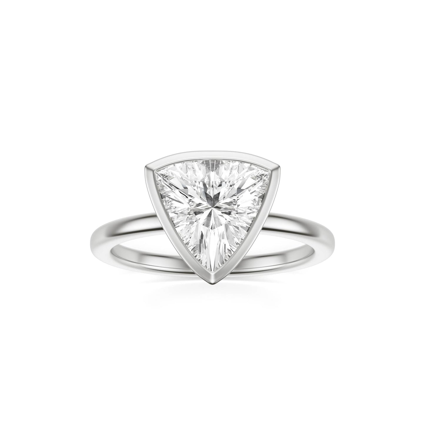 Trillion Moissanite Bezel Platinum