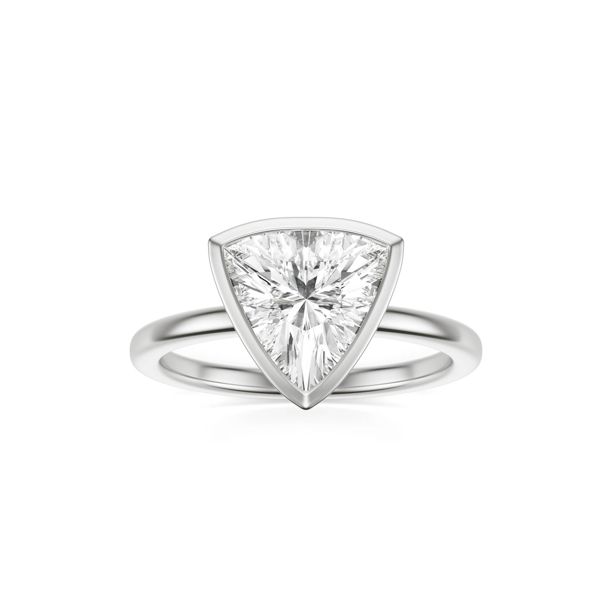 Trillion Moissanite Bezel Platinum