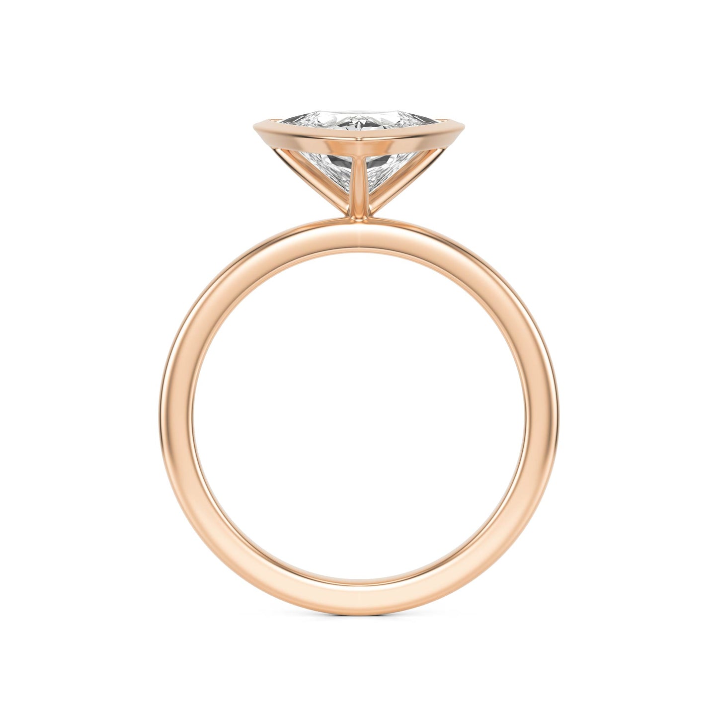 Trillion Moissanite Bezel 14K Rose Gold