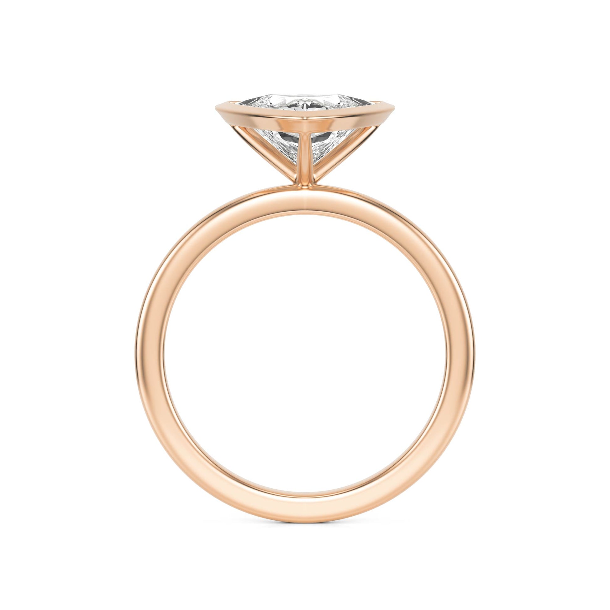 Trillion Moissanite Bezel 14K Rose Gold