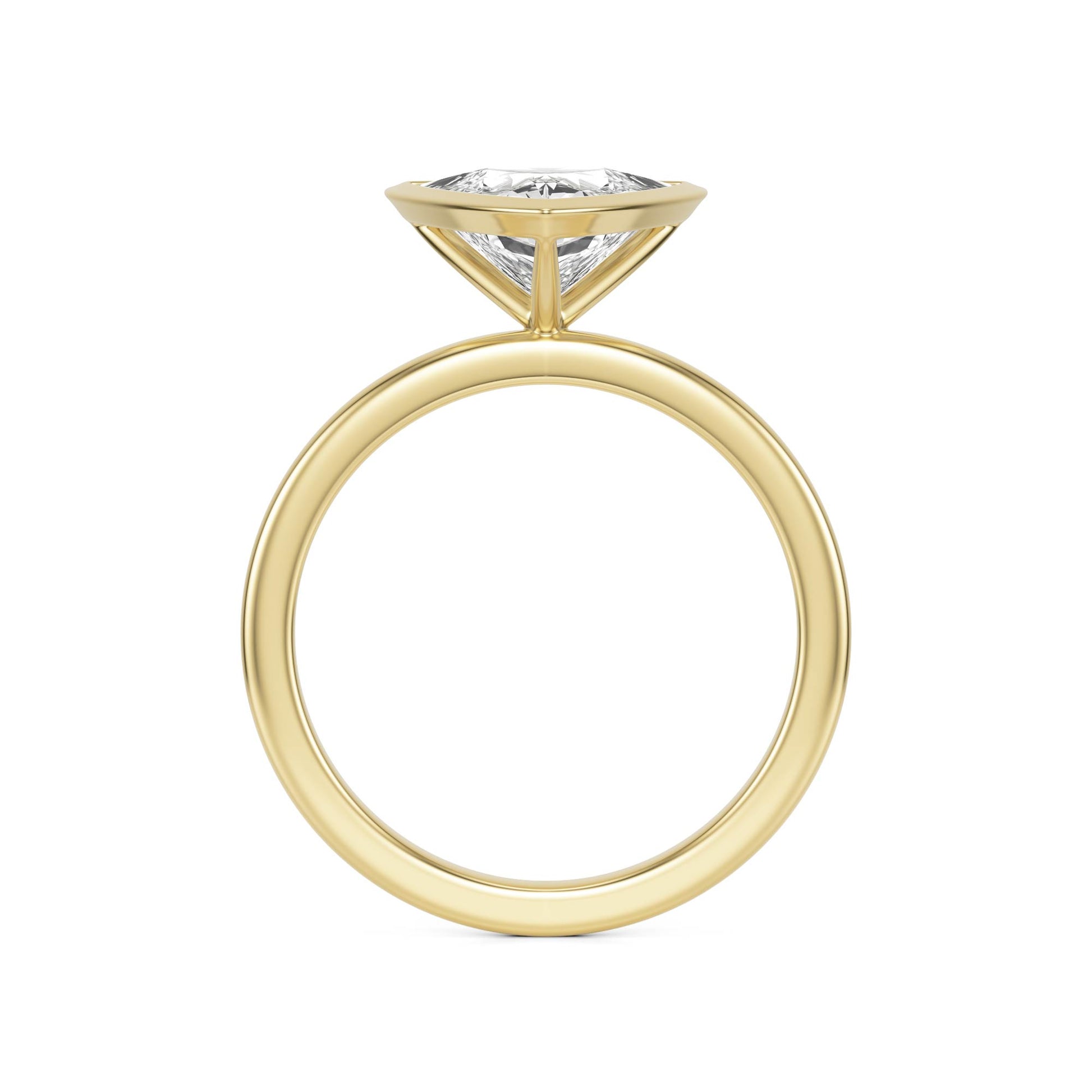 Trillion Moissanite Bezel 14K Yellow Gold