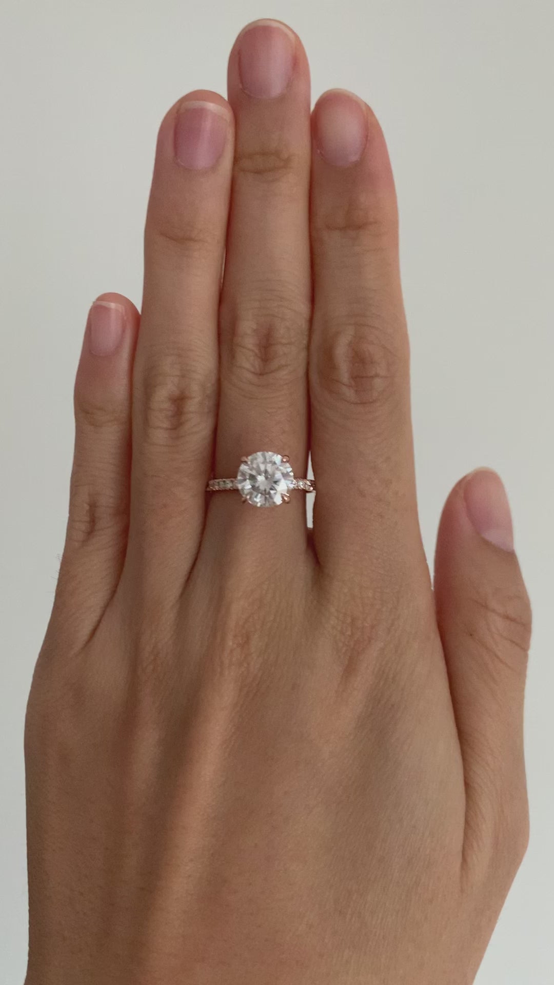 2.20ct 8.5mm Round Diamond 14k Rose Gold Hidden Halo Pave