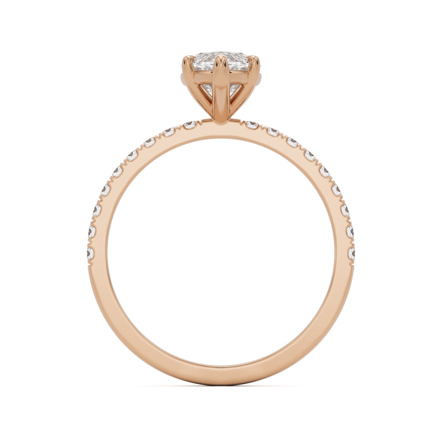 marquise moissanite pavé solitaire 14k rose gold