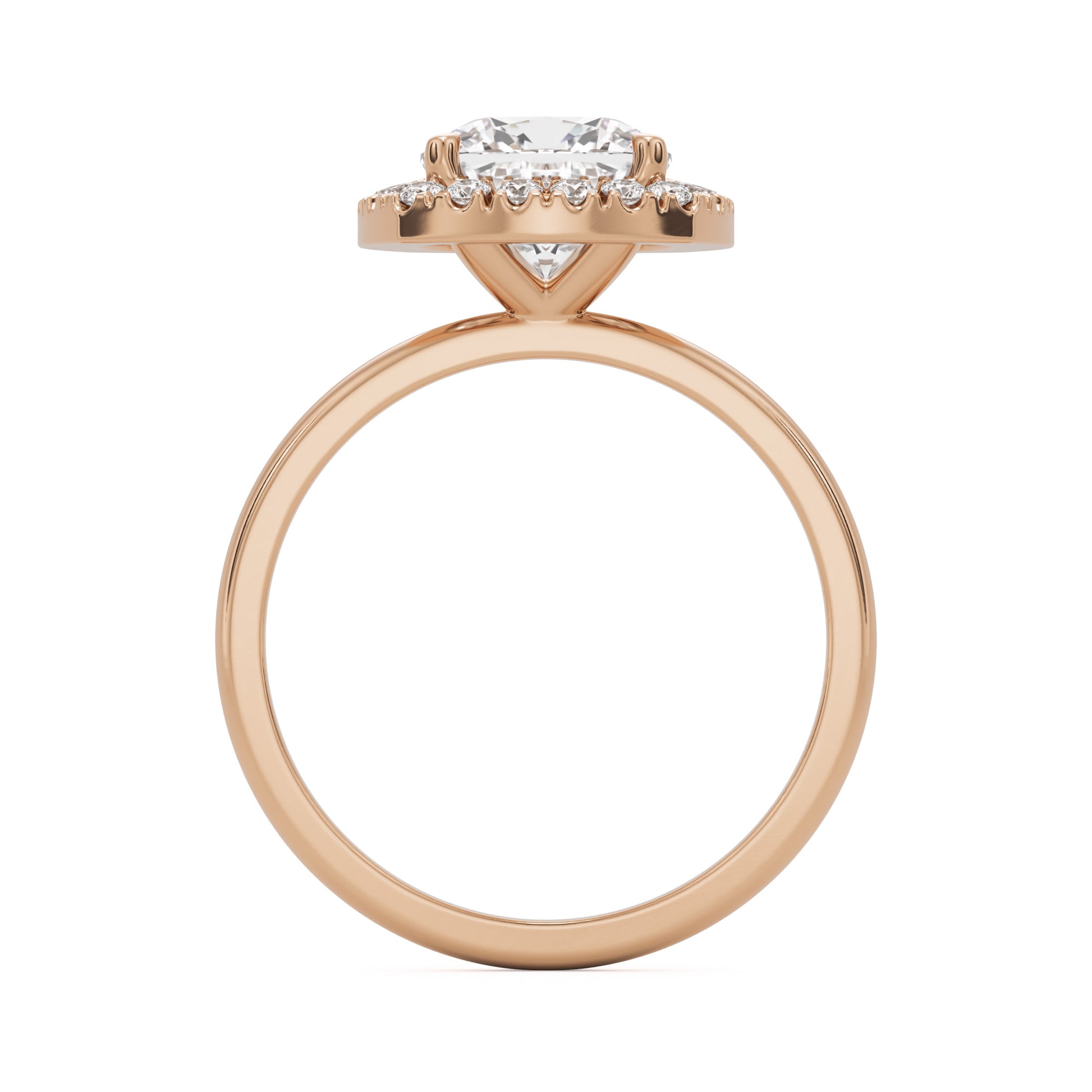 cushion halo 14k rose gold