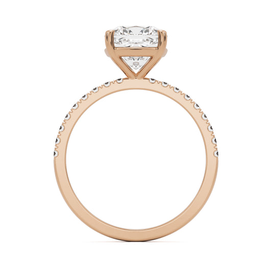 cushion solitaire 14k rose gold