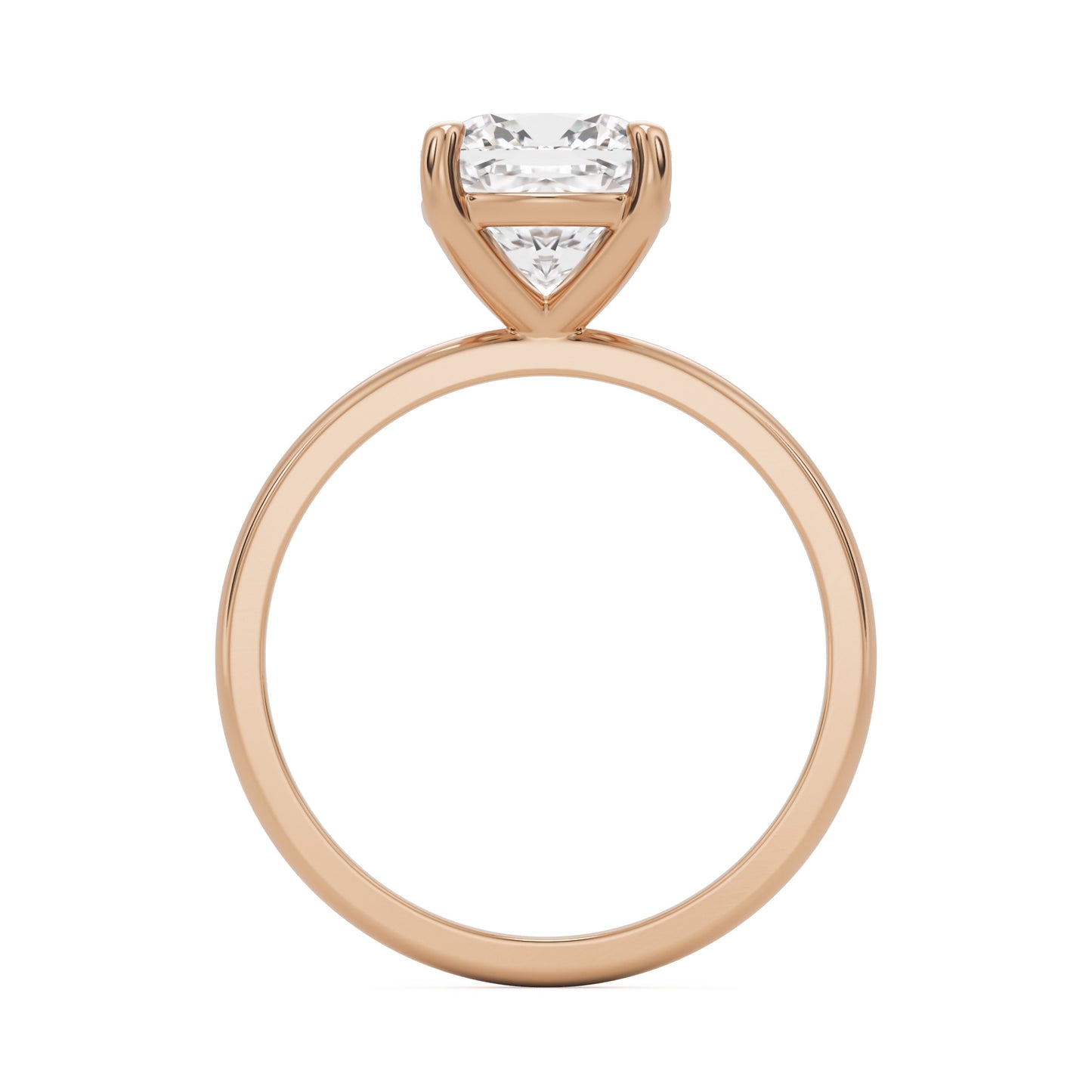 cushion solitaire 14k rose gold