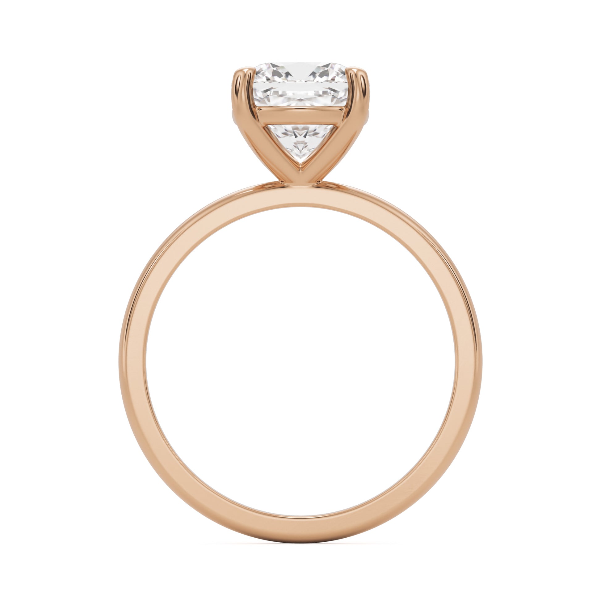 cushion solitaire 14k rose gold