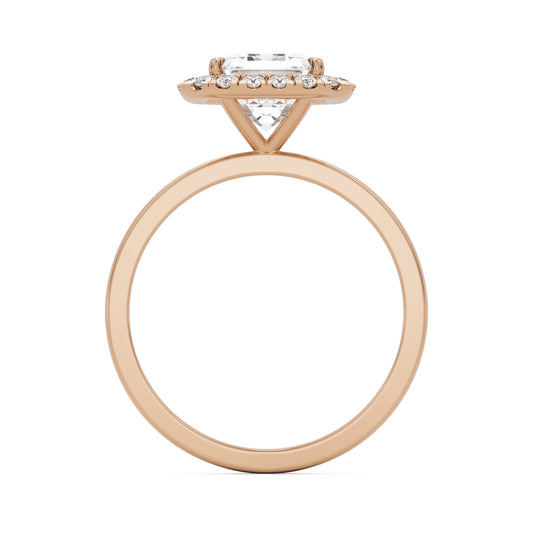 emerald halo 14K rose gold
