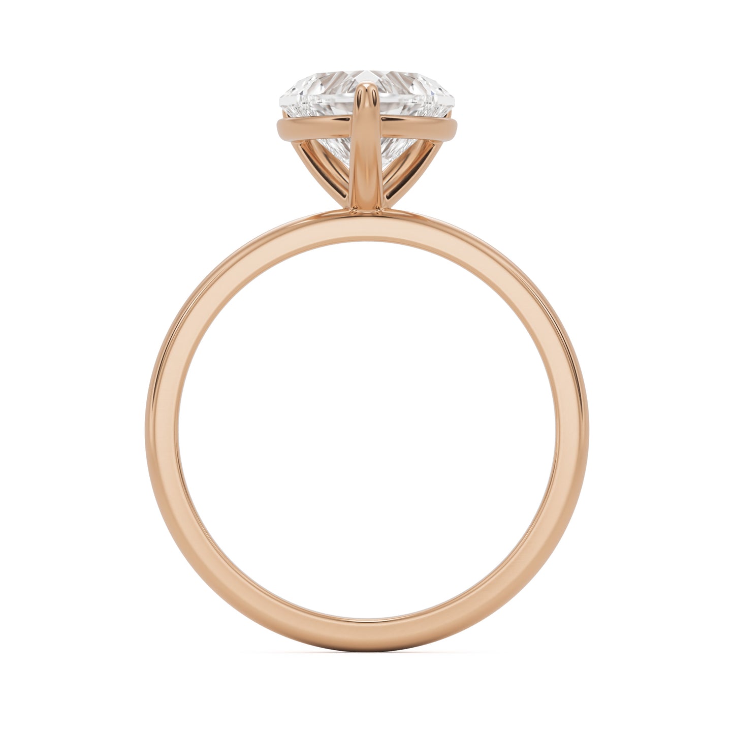 heart moissanite solitaire 14k rose gold