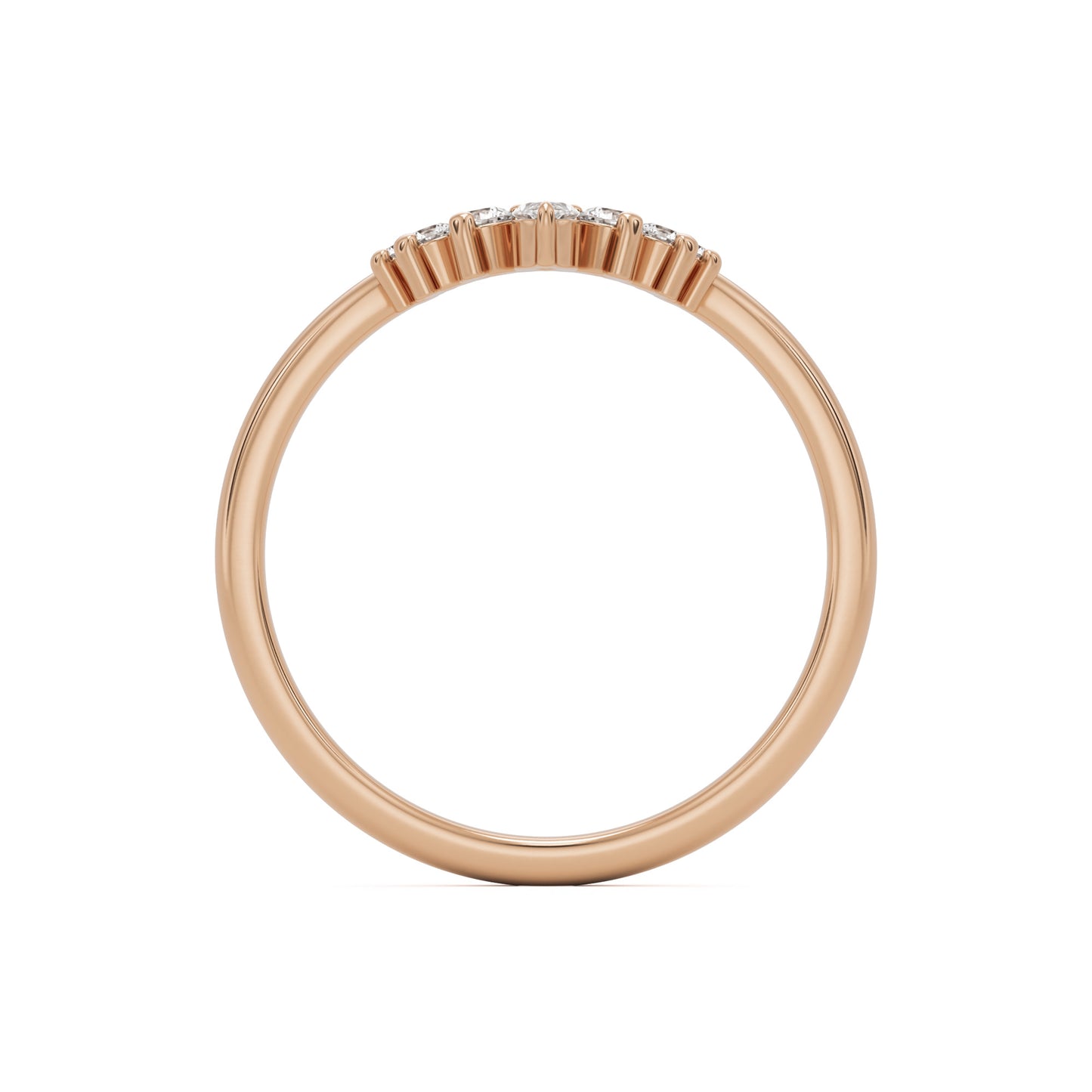 the marquise tiara wedding band 14k rose gold