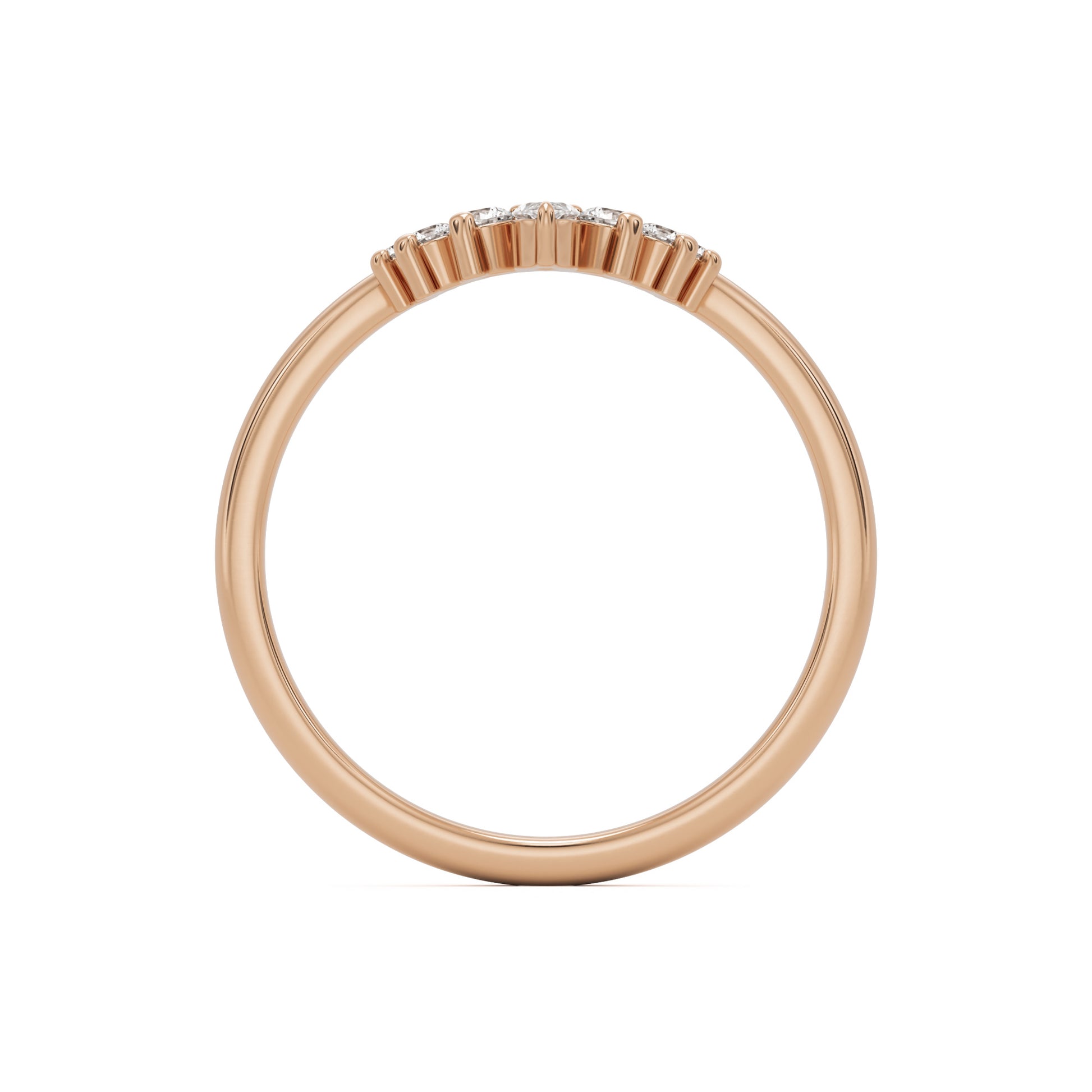 the marquise tiara wedding band 14k rose gold