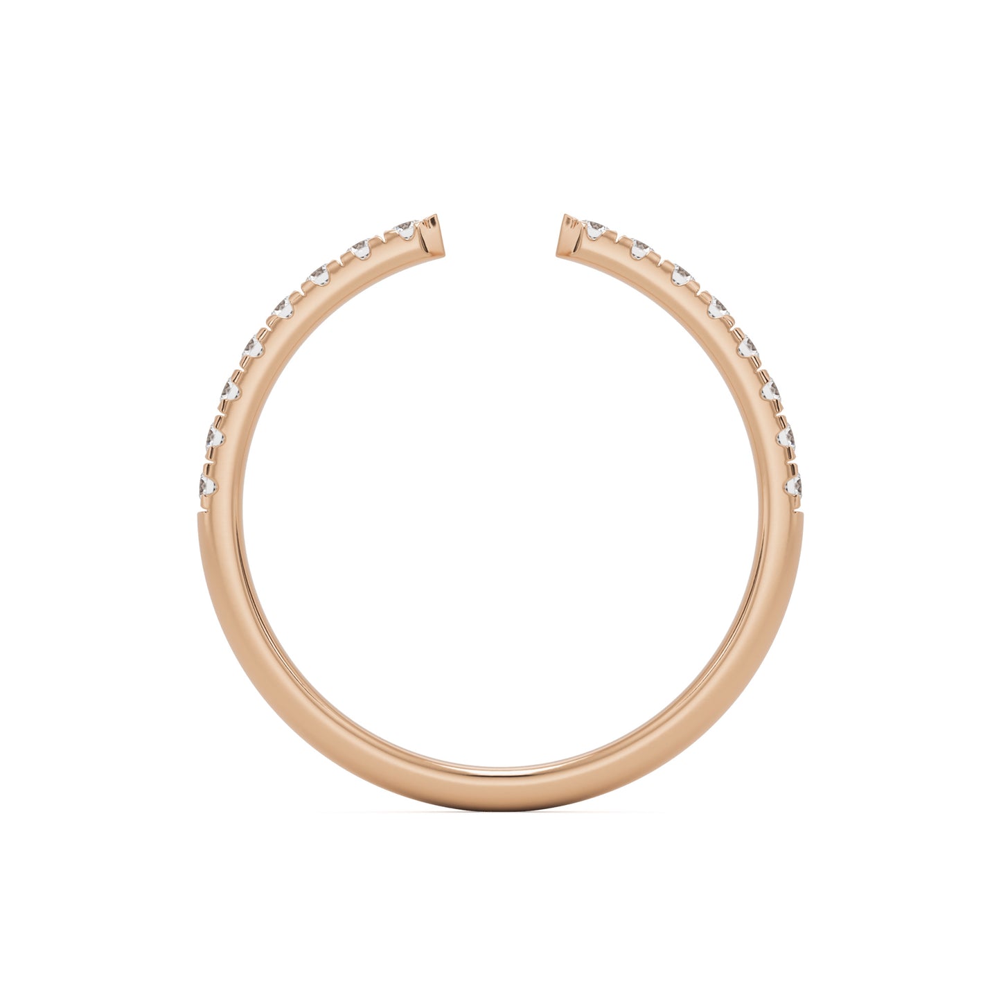 open pave 14k rose gold