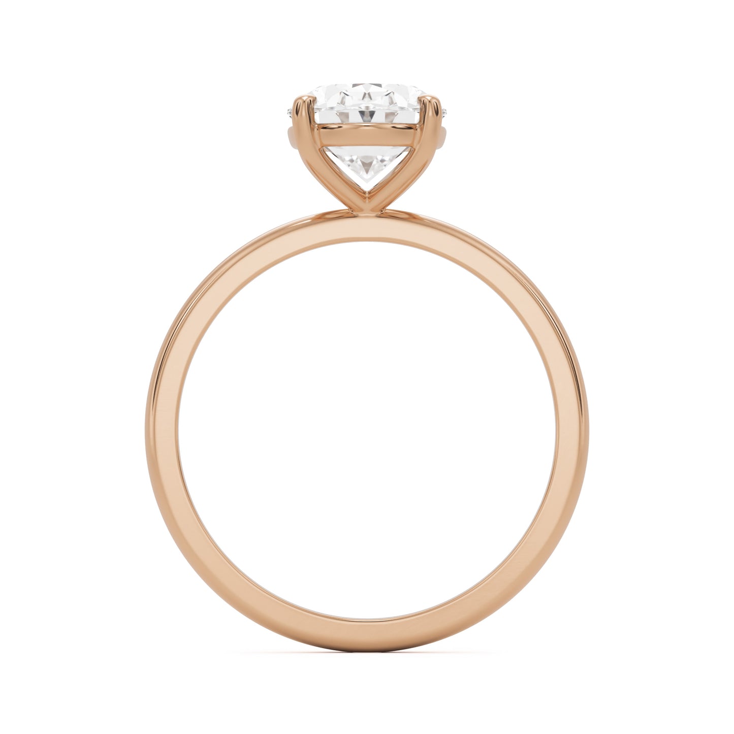 oval solitaire 14k rose gold