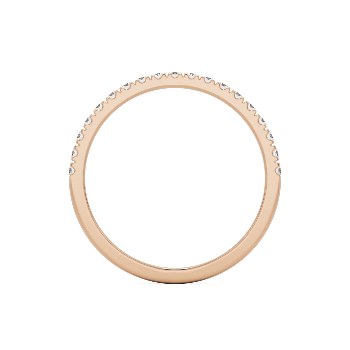 pave wedding band 14k rose gold