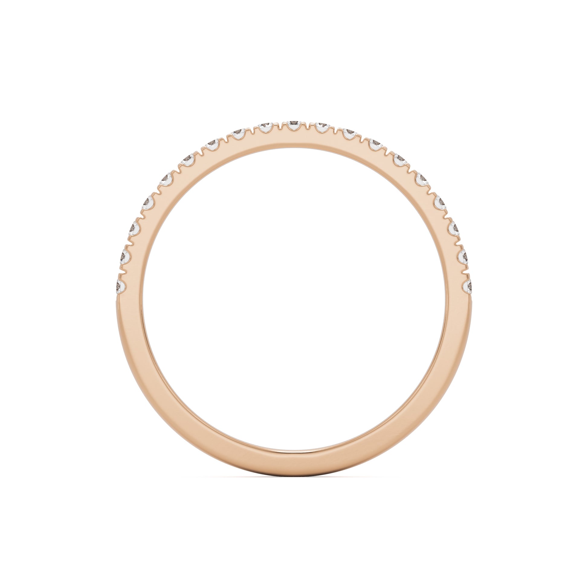 pave wedding band 14k rose gold