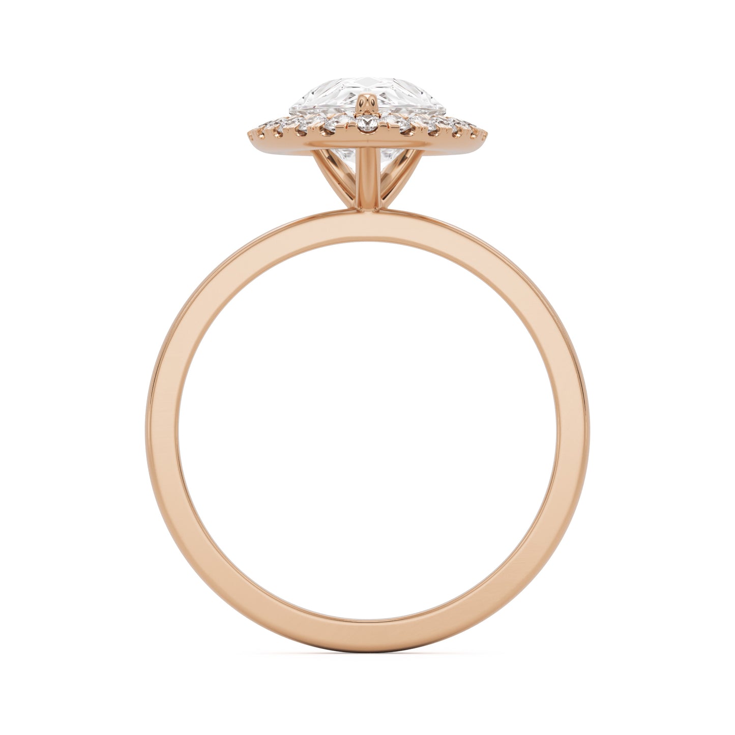 pear halo 14k rose gold
