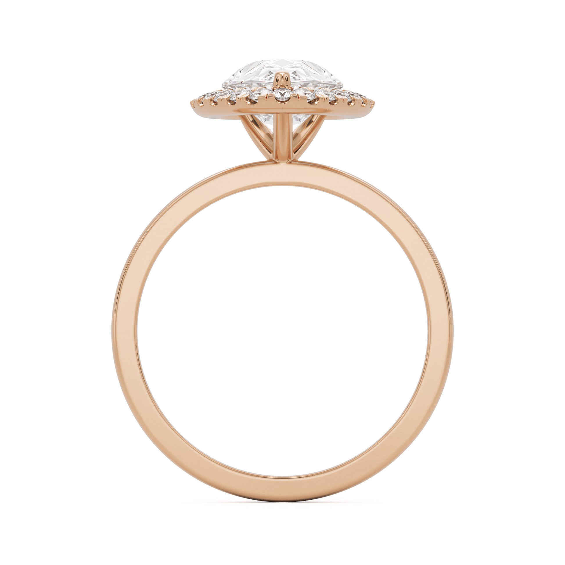 pear halo 14k rose gold