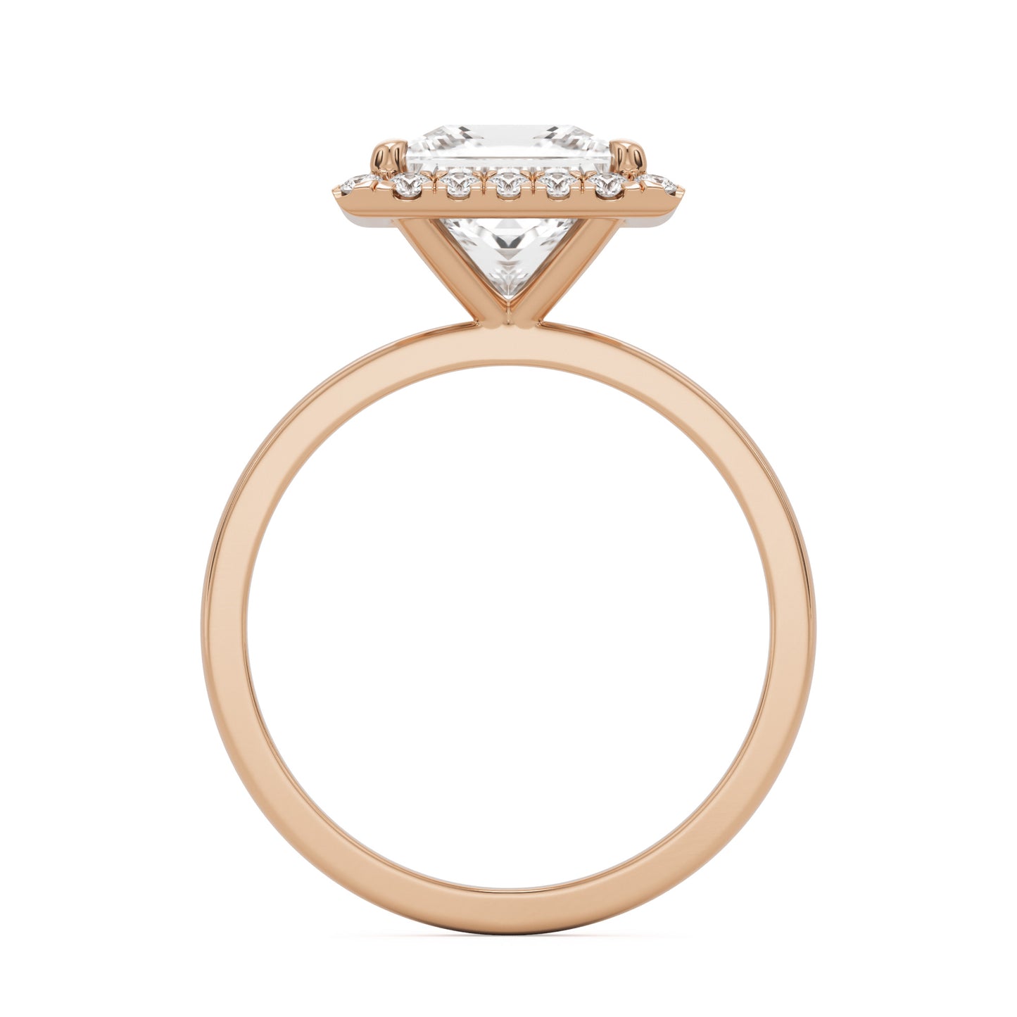 princess halo 14K rose gold