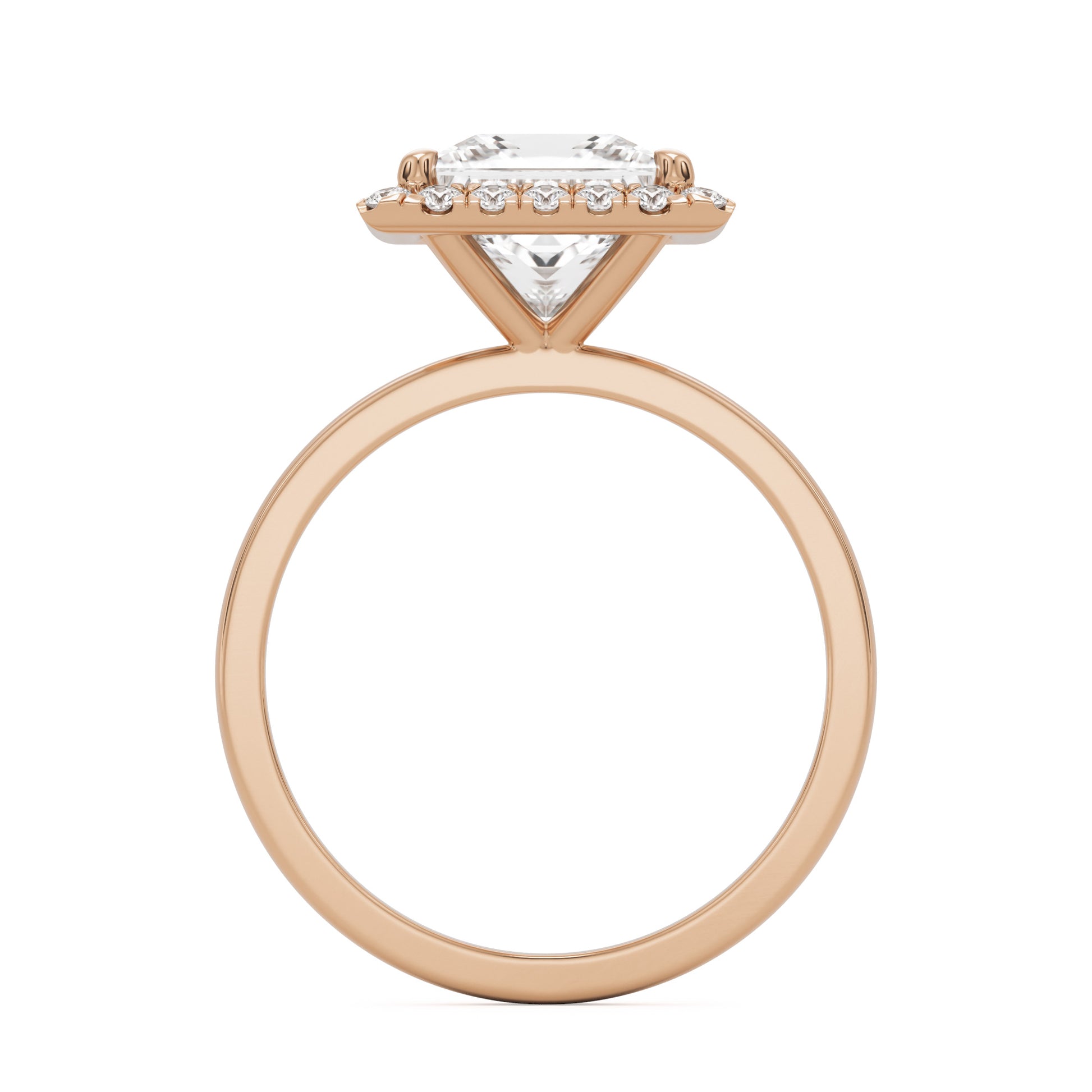 princess halo 14K rose gold