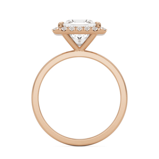 princess halo 14K rose gold