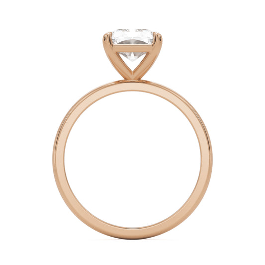 radiant moissanite plain 14k rose gold