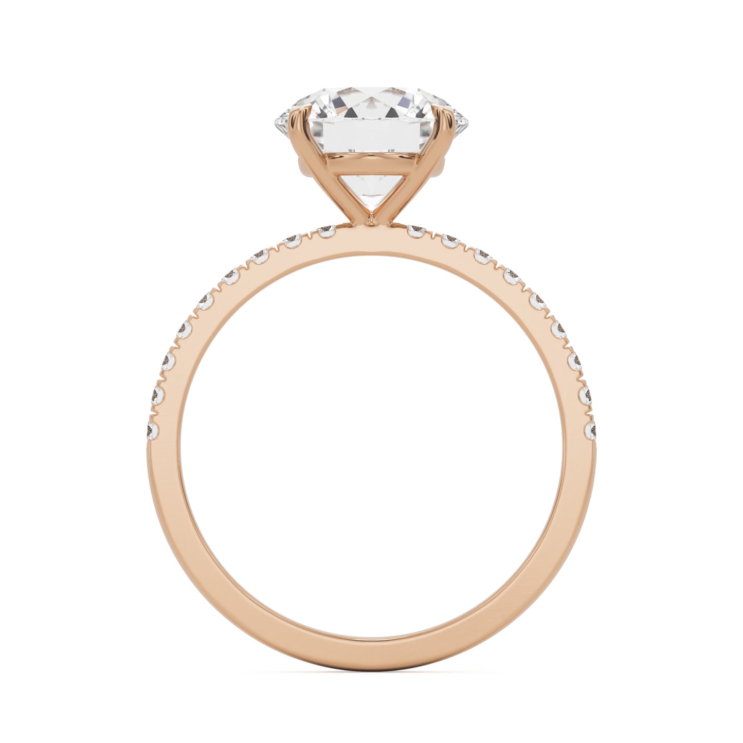 round solitaire pavé 14k rose gold