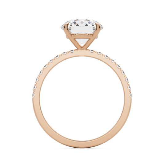 round solitaire pavé 14k rose gold