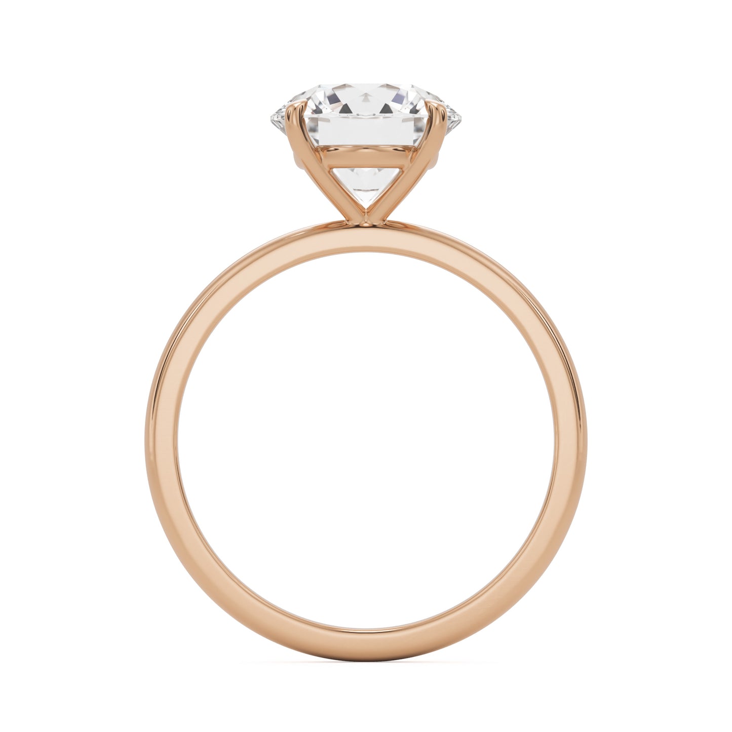 round solitaire 14k rose gold