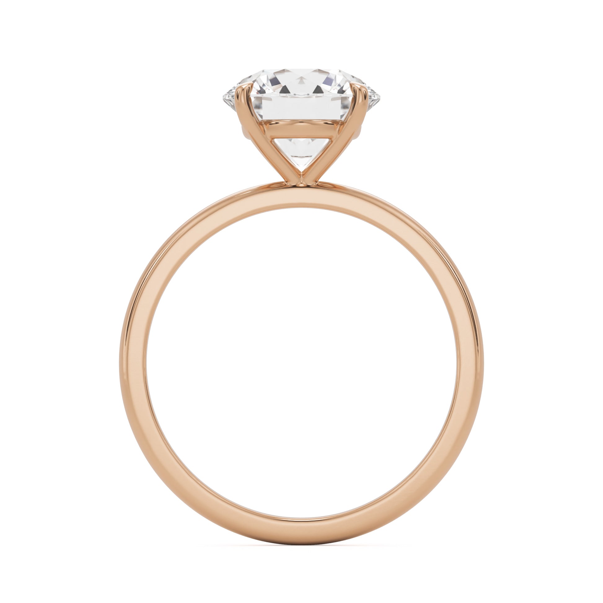 round solitaire 14k rose gold