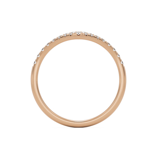 soft point pave wedding band 14k rose gold