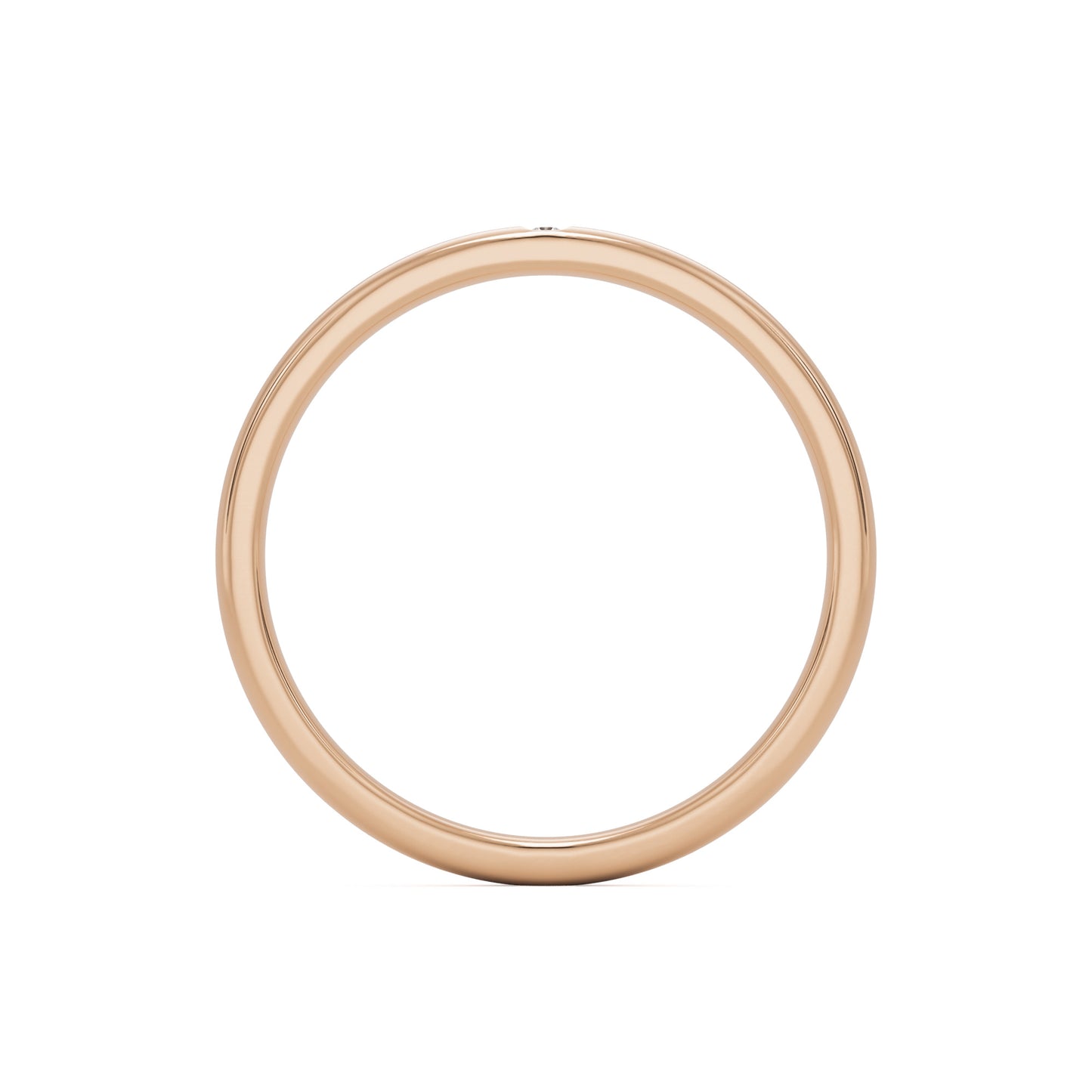 burnished wedding band 14k rose gold