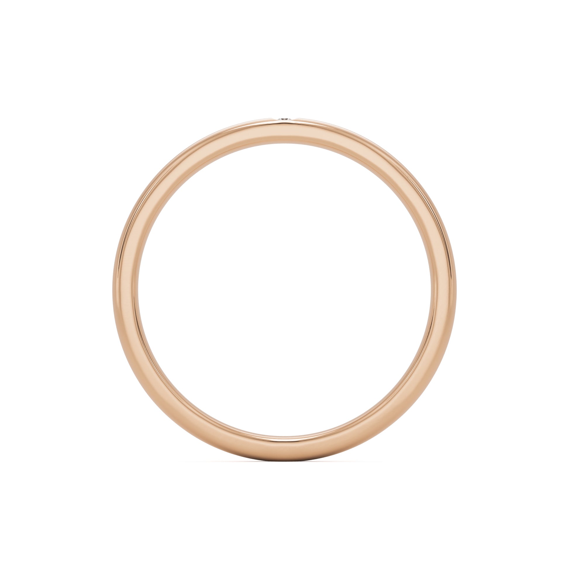 burnished wedding band 14k rose gold